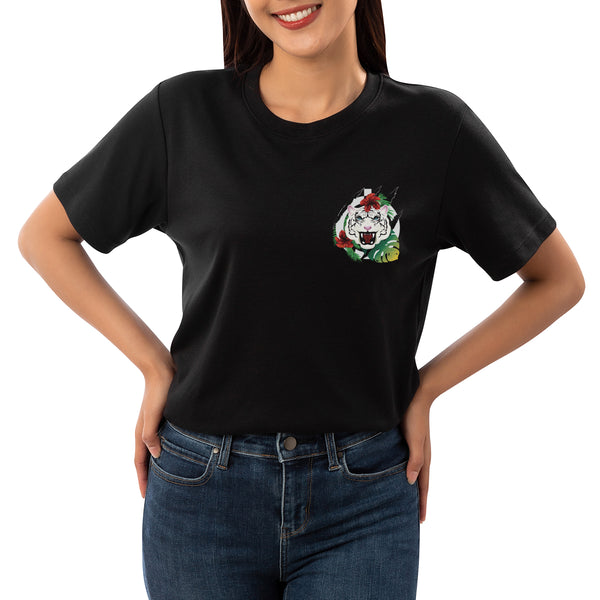 T-Shirt nera Donna White Tiger