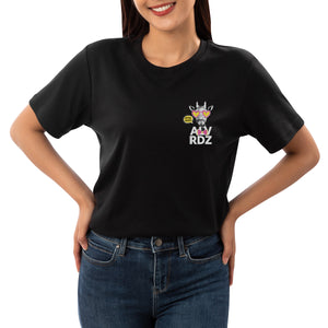 T-Shirt nera Donna Hipster Giraffe