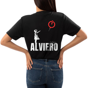 T-Shirt nera Donna Alviero Fly