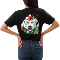T-Shirt nera Donna White Tiger