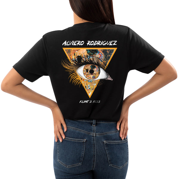 T-Shirt nera Donna Eye Klimt's Kiss