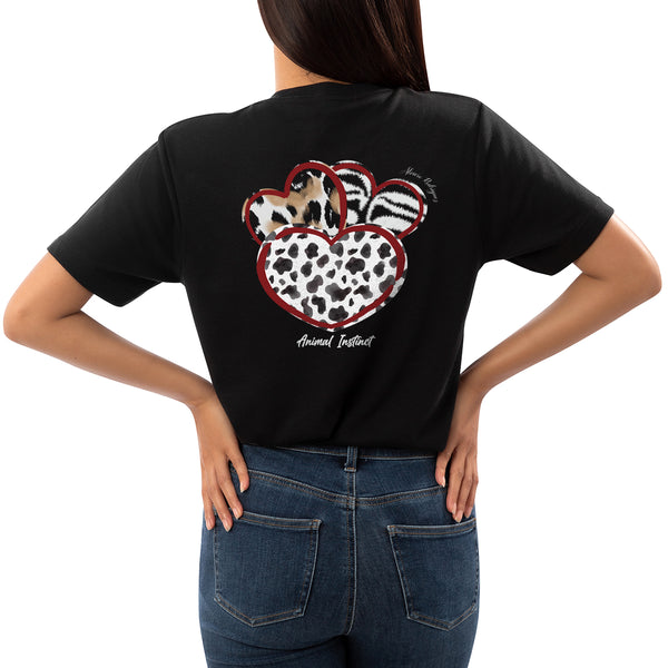 T-Shirt nera Donna Animal instinc