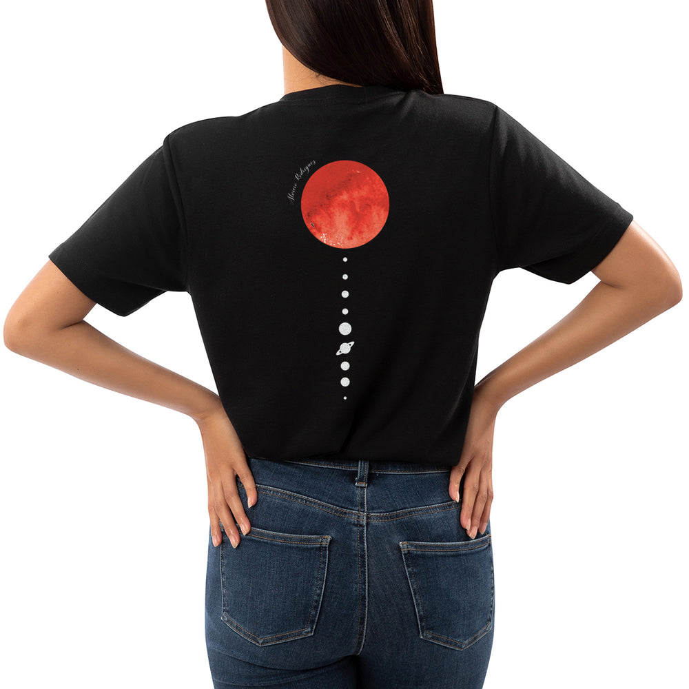 T-Shirt nera Donna Planets sun