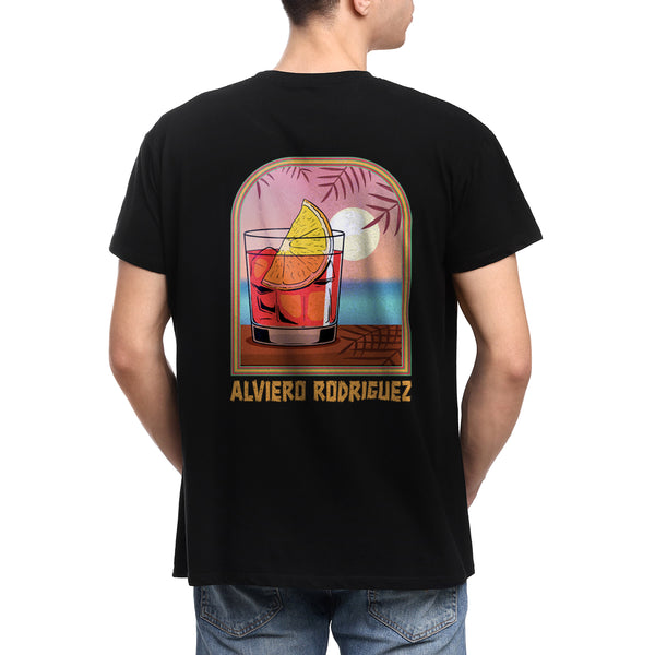 T-shirt nera Uomo Aperitiv beach