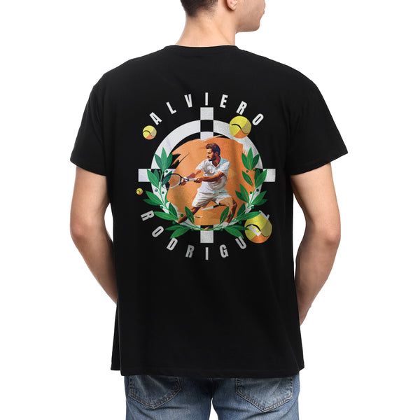 T-shirt nera Uomo Alviero Tennis