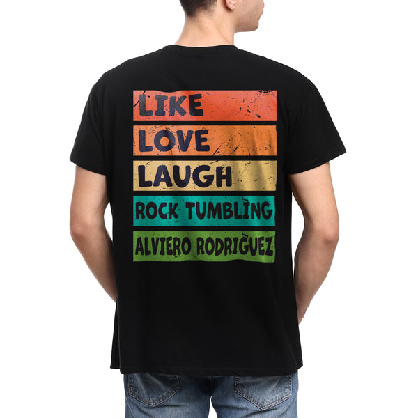 T-shirt nera Uomo Like love laugh