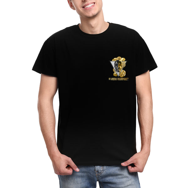 T-shirt nera Uomo Skull gold