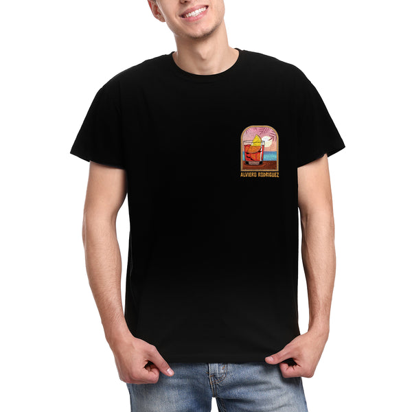 T-shirt nera Uomo Aperitiv beach